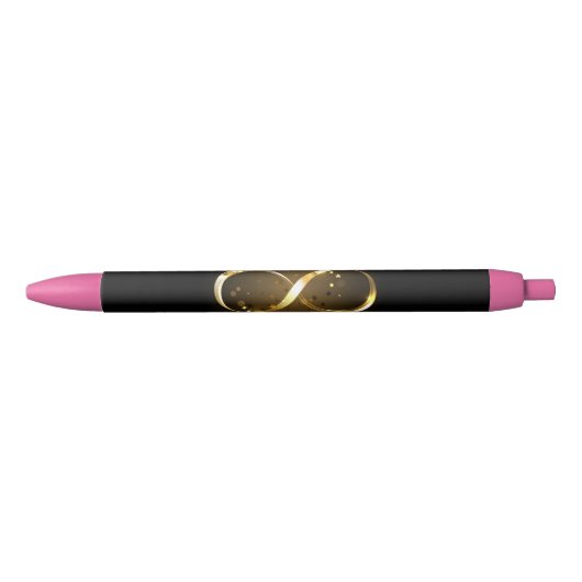 Golden Infinity-symbool Zwarte Inkt Pen (Voorkant)