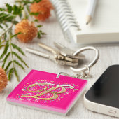 Golden Initiaal B - Cute Sleutelhanger (Voorkant Rechts)