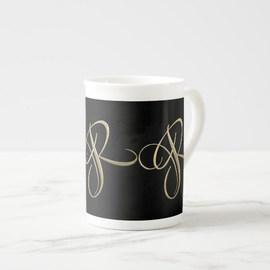 Golden initiaal R-monogram Porselein Kop (Voorkant rechts)