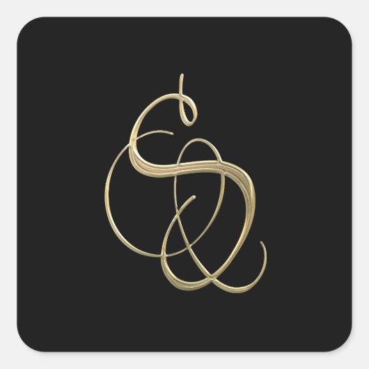 Golden initiaal S monogram Vierkante Sticker (Voorkant)