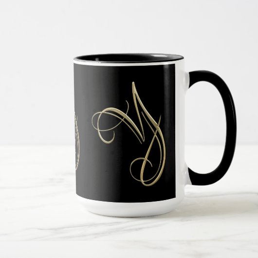 Golden initiaal Y-monogram Mok (Rechts)