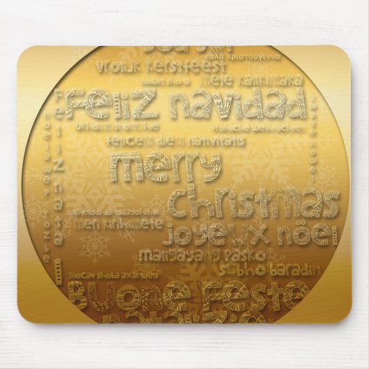 Golden International Kerstgroet - Mousepad Muismat (Voorkant)