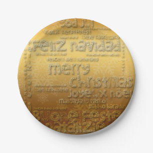 Golden International Kerstmis Navidad Paper Bord