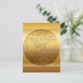 Golden International Kerstmis Navidad V Briefkaart (Staand voorkant)