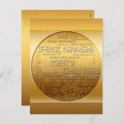 Golden International Kerstmis Navidad V Briefkaart (Voorkant / Achterkant)