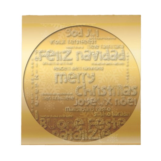 Golden International Kerstnavidad Notitieblok (Voorkant)