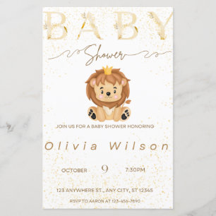 Golden Invitation baby shower, Dier