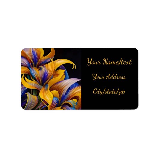 Golden Iris Hosta X AI ART Etiket (Voorkant)