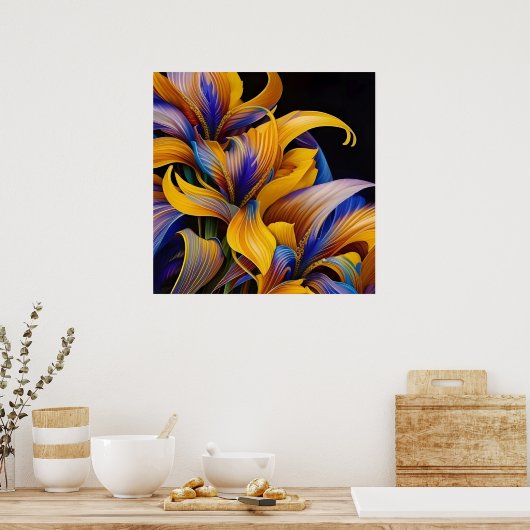 Golden Iris Hosta X AI ART Poster (Keuken)