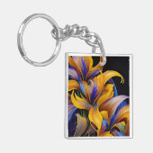 Golden Iris Hosta X AI ART Sleutelhanger (Voorkant Links)