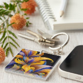 Golden Iris Hosta X AI ART Sleutelhanger (Voorkant Rechts)