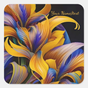 Golden Iris Hosta X AI ART Vierkante Sticker