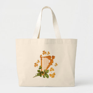 Golden Irish Harp Grote Tote Bag