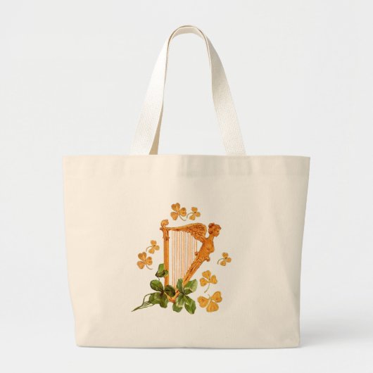 Golden Irish Harp Grote Tote Bag (Voorkant)