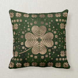 Golden Irish Shamrock four-leaf klaver Kussen