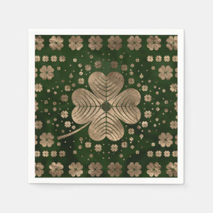 Golden Irish Shamrock four-leaf klaver Servet