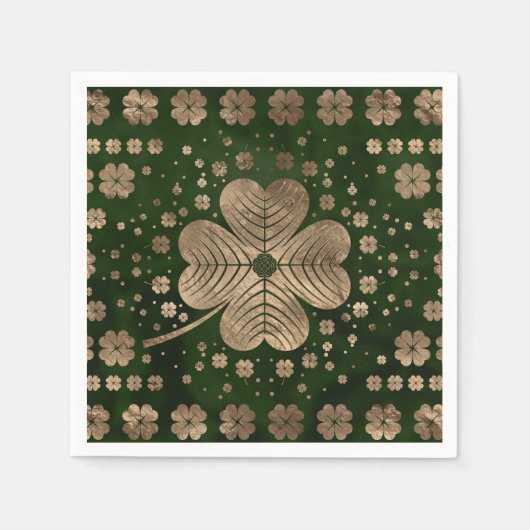 Golden Irish Shamrock four-leaf klaver Servet (Voorkant)
