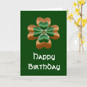Golden Irish Shamrock Happy Birthday Kaart (Gele Bloem)