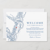 Golden Isles Georgia Kaart Bruiloft Welkomstroute (Voorkant)