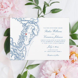 Golden Isles Georgia Kaart Elegant Navy Blue Bruil