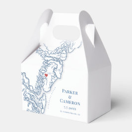 Golden Isles Georgia Kaart Elegante bruiloft Bedankdoosjes