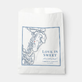 Golden Isles of Georgia Kaart Bruiloft Bedankzakje