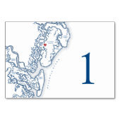 Golden Isles of Georgia Kaart Bruiloft Elegant (Achterkant)