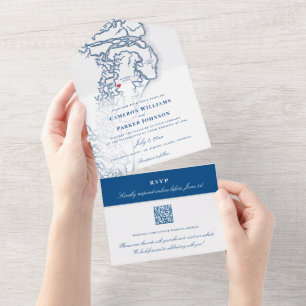 Golden Isles of Georgia Kaart Elegante bruiloft