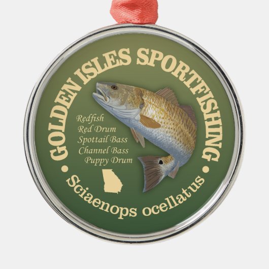 Golden Isles (roodbaars) Metalen Ornament (Voorkant)