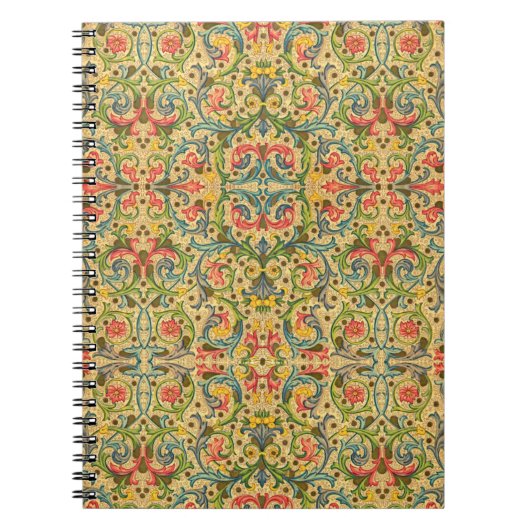 Golden Italiaans Arabesque Pattern Notitieboek (Voorkant)