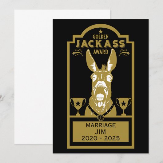 Golden Jackass Award Bedankkaart (Voorkant / Achterkant)