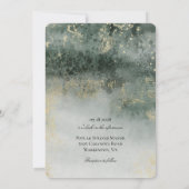 Golden Jade Elegant Modern Wedding Invitation Kaart (Achterkant)