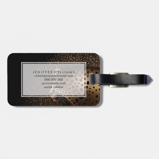 Golden Jaguar Pattern           Bagagelabel (Achterkant horizontaal)