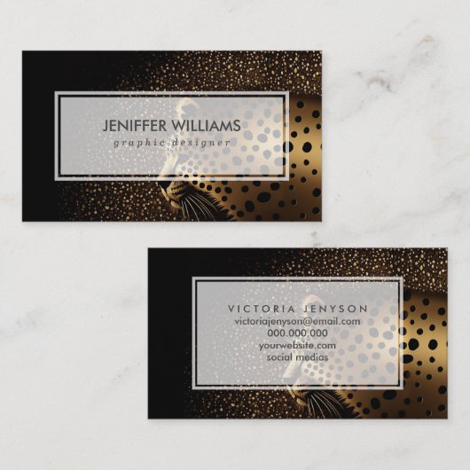 Golden Jaguar Pattern Visitekaartje (Voorkant / Achterkant)