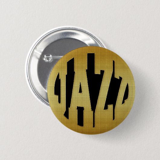 GOLDEN JAZZ RONDE BUTTON 5,7 CM (Voorkant /achterkant)