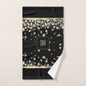 Golden Jewel Diamonds op zwart met Monogram Bad Handdoek (Handdoek)
