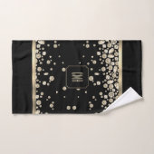 Golden Jewel Diamonds op zwart met Monogram Bad Handdoek (Handdoek)
