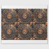 Golden Jewel Mandala Matte Wrapping Paper Cadeaupapier (Vlak)