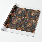 Golden Jewel Mandala Matte Wrapping Paper Cadeaupapier (Uitgerold)
