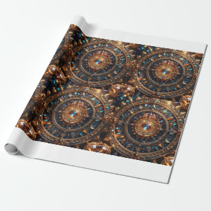 Golden Jewel Mandala Matte Wrapping Paper Cadeaupapier