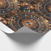 Golden Jewel Mandala Matte Wrapping Paper Cadeaupapier (Hoek)