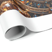 Golden Jewel Mandala Matte Wrapping Paper Cadeaupapier (Rol Hoek)