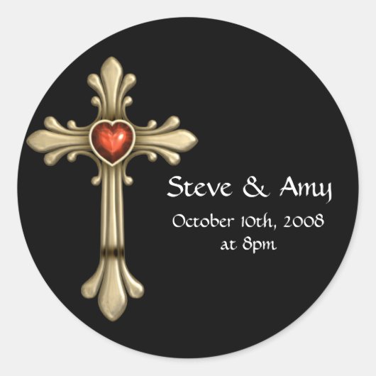 Golden Jeweled Cross Stickers 18 (Voorkant)