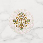 Golden Jeweled Floral Wedding Confetti (Kleine voorkant)