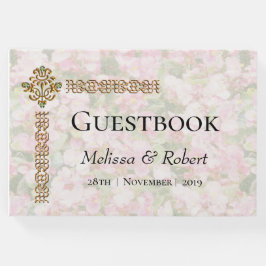 Golden Jeweled Floral Wedding Gastenboek
