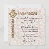 Golden Jeweled Floral Wedding Kaart (Achterkant)