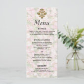 Golden Jeweled Floral Wedding Menu (Staand voorkant)