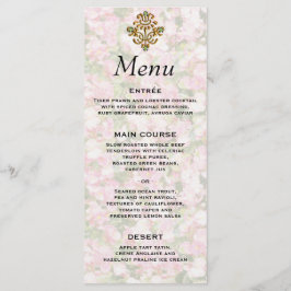 Golden Jeweled Floral Wedding Menu