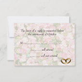 Golden Jeweled Floral Wedding RSVP Kaartje (Achterkant)