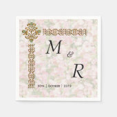 Golden Jeweled Floral Wedding Servet (Voorkant)